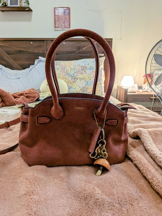 Coach Handbags - Coach Suede Satchel Empire Carryall, Clay Color